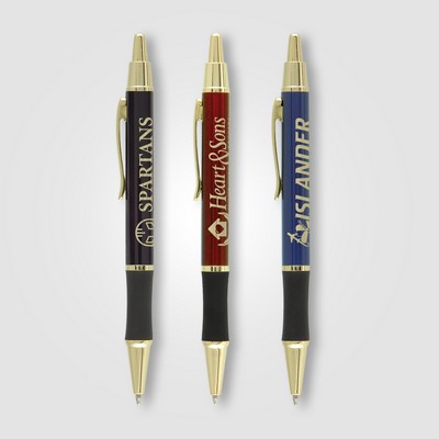 Matrix Grip Pen w/ Gold Top & Accents - LaserMax - Metal Pen