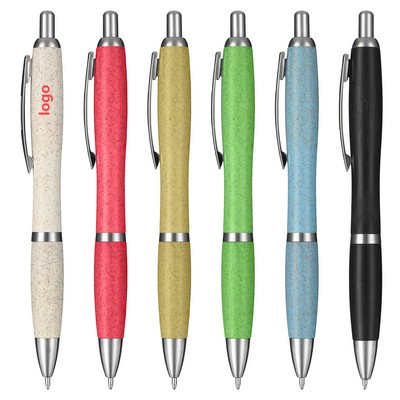 Recycled Wheat Straw Retractable Ballpoint Pens